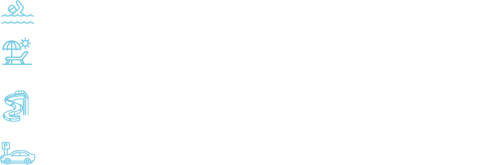 "All day access to swimming in our clear, blue water. Complimentary beach loungers (available on a first come, first serve basis), access to all water activities including the water slide, water obstacle course, kayaks, and paddle boards, free parking"